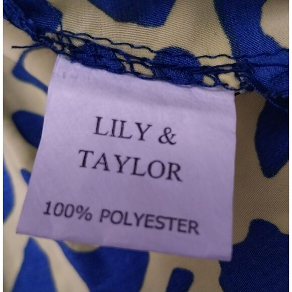 Lily and Taylor Elizeh Blue and Yellow Dress Womens Size 4 - Picture 9 of 9
